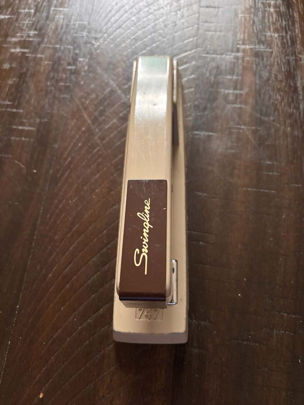Vintage Swingline 747 Desktop Stapler, Tan and Brown Model 94-41 Made in USA